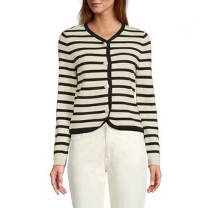 Rag & Bone Dee Stripe Black and Cream Cardigan Sweater size S